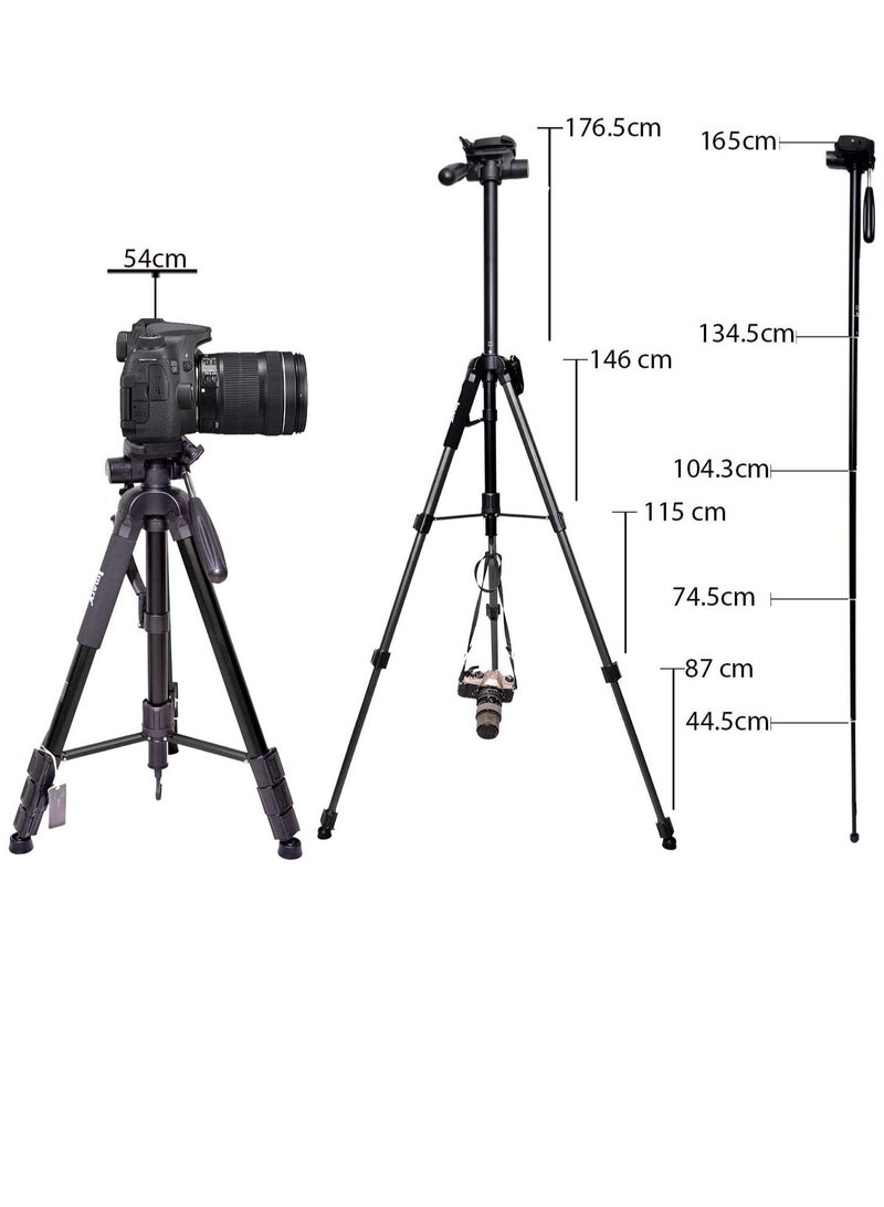 Jmary Professional Aluminium Tripod Monopod for All Mobiles And DSLR Cameras (Black) - Image 4