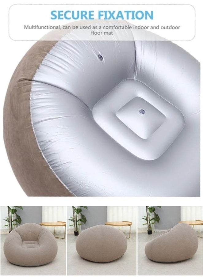 Generic Inflatable Bean Bag Chair with air pump in gray  - Image 5
