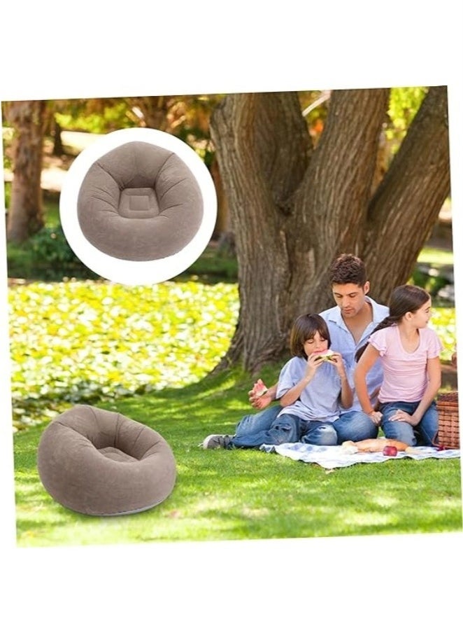 Generic Inflatable Bean Bag Chair with air pump in gray  - Image 3
