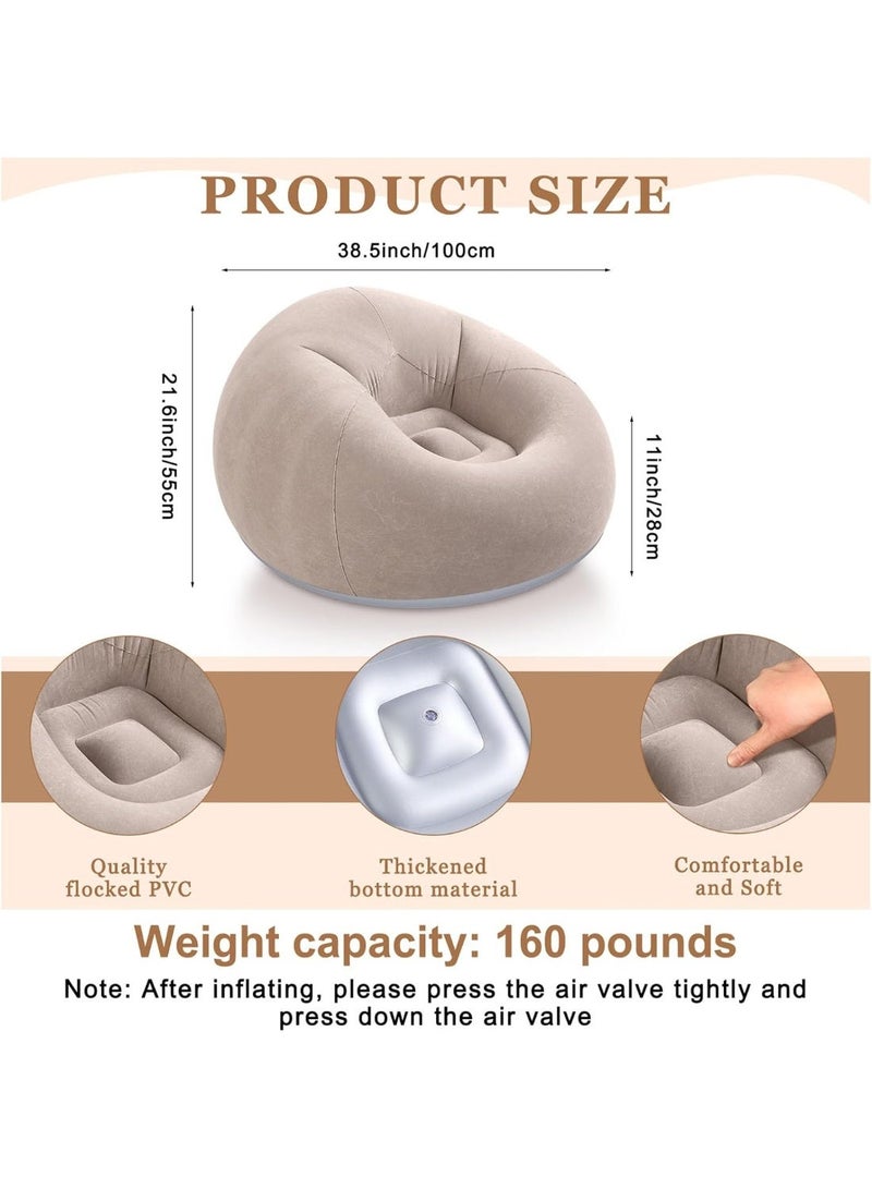منزل الغابة كراسي البين باج القابلة للنفخ للكبار، أريكة قابلة للنفخ قابلة للطي، أريكة كسولة محمولة للرحلات الليلية ومشاهدة الأفلام في الهواء الطلق (مع مضخة هواء) - Image 2