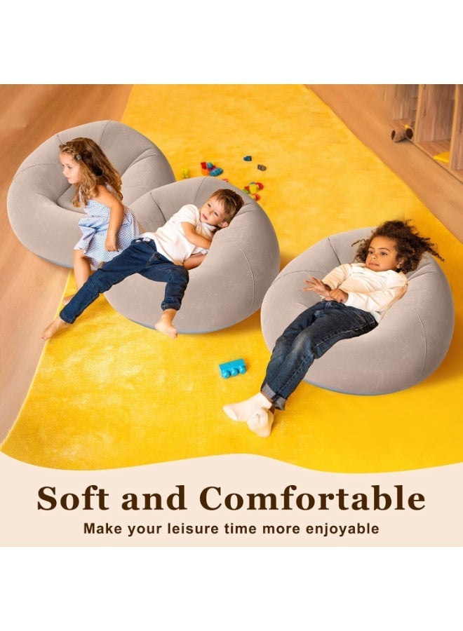 منزل الغابة كراسي البين باج القابلة للنفخ للكبار، أريكة قابلة للنفخ قابلة للطي، أريكة كسولة محمولة للرحلات الليلية ومشاهدة الأفلام في الهواء الطلق (مع مضخة هواء) - Image 5