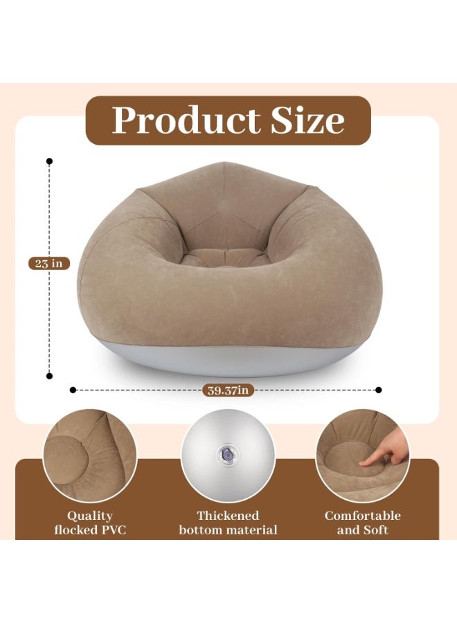 Forest Home Inflatable Bean Bag Chairs for Adults , Blow up Couch Folding Portable Inflatable Couch Lazy Sofa for Outdoor Movie Night Camping(with Air Pump) - Image 2