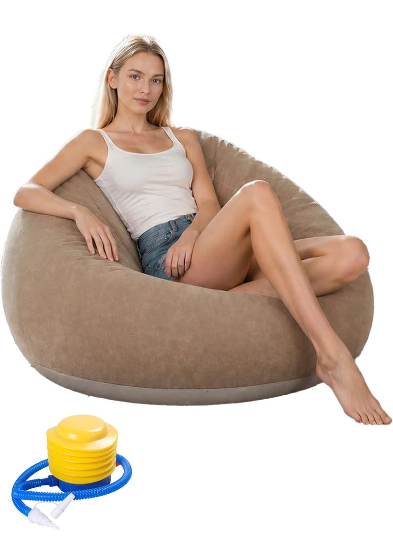 Forest Home Inflatable Bean Bag Chairs for Adults , Blow up Couch Folding Portable Inflatable Couch Lazy Sofa for Outdoor Movie Night Camping(with Air Pump) - Image 1