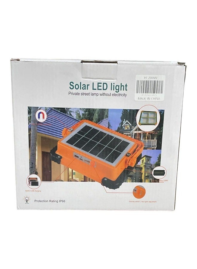 200W Battery Powered LED Flashlight, Solar Powered LED Flashlight, Portable Camping Light with 4 Lighting Modes, Battery Powered Flashlight for Garage, Camping, Fishing, Emergency - Image 3