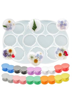 Excefore Epoxy mold Resin Moulds DIY Clear Silicone Epoxy Resin Molds for Pendants Jewelry Making DIY Craft with Casting Molds Tools Set For Aromatherapy Candle Epoxy Resin Real Dried Flower Dry Plants  - Image 1