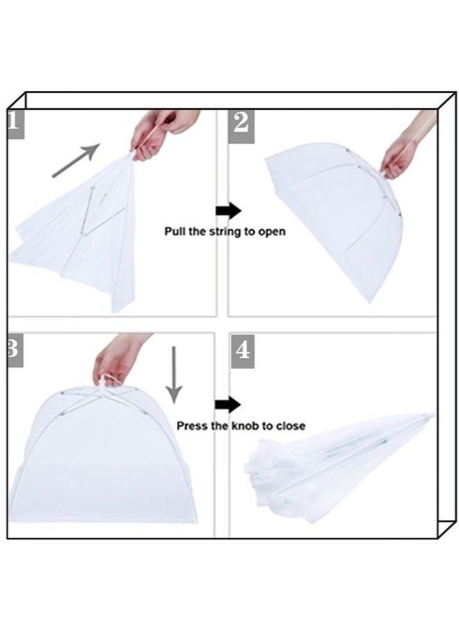 SHAOZHEN (6 Pack) Pop-up Picnic Mesh Food Covers Tent Umbrella For Outdoors, Screen Tents,Parties Picnics,BBQ,Reusable And Collapsible Food Tents,camping Food Net Cover Keep Out Flies 17X17inch - Image 3