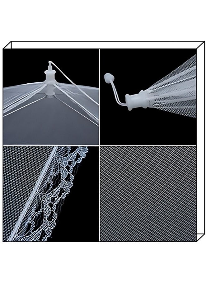 SHAOZHEN (6 Pack) Pop-up Picnic Mesh Food Covers Tent Umbrella For Outdoors, Screen Tents,Parties Picnics,BBQ,Reusable And Collapsible Food Tents,camping Food Net Cover Keep Out Flies 17X17inch - Image 2