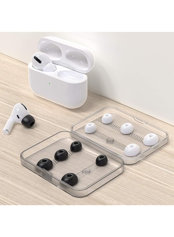 erorex Replacement Ear Tips For Airpods Pro White Silicone And Black Memory Foam Ear Buds Tips With Portable Storage Box Fit In The Charging Case Anti Slip Reducing Noise In Ear Eartips SML - Image 5