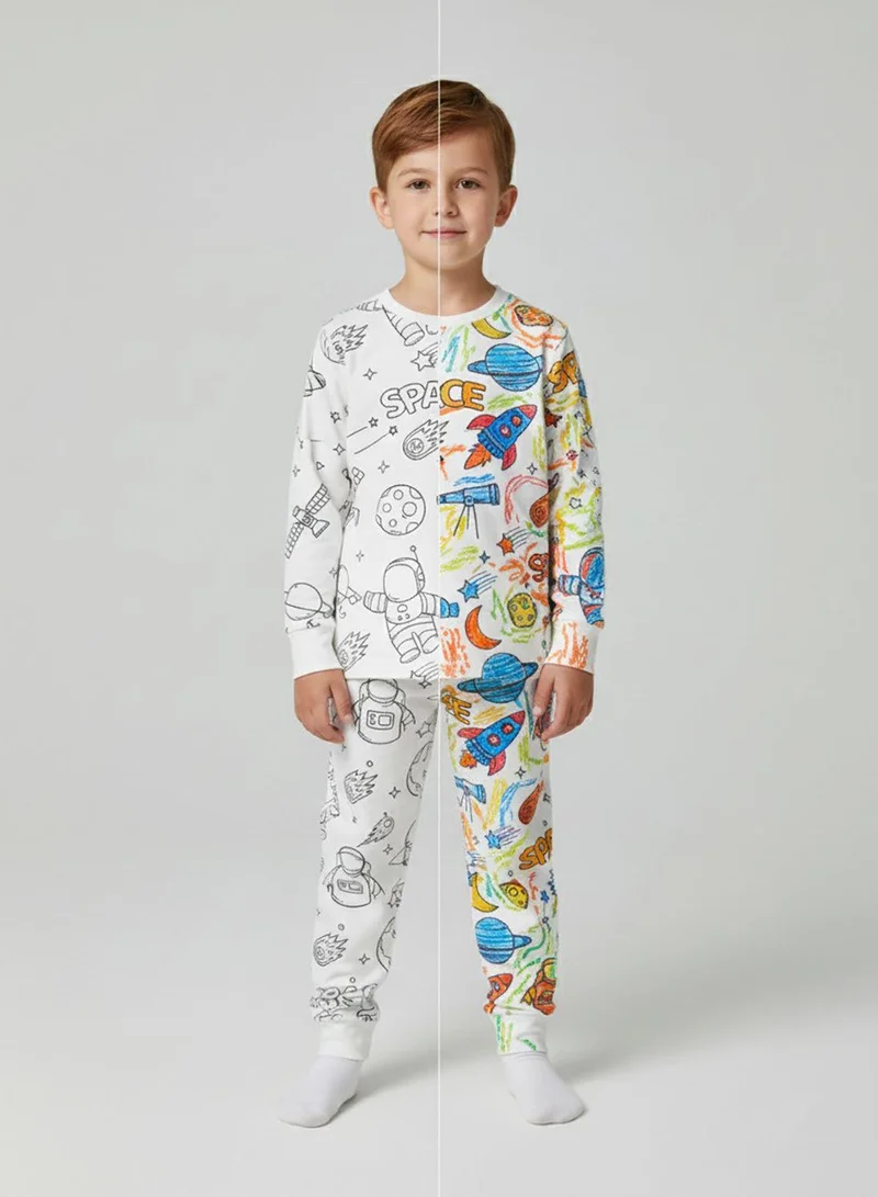 babyqlo boys color your own fun cotton pajamas set