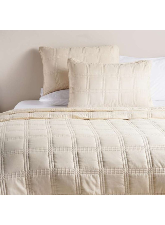 Pan Home Beige Velvet King Bedspread Set for Adults - Image 2