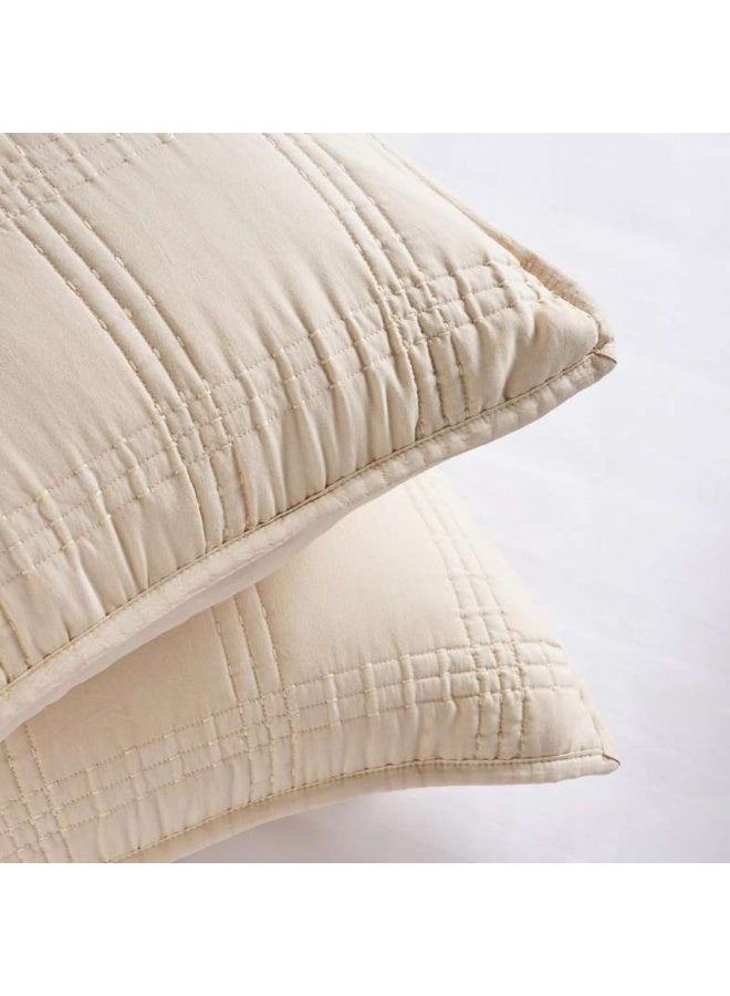 Pan Home Beige Velvet King Bedspread Set for Adults - Image 4