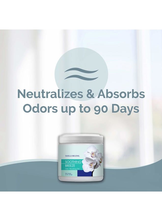 Smells Begone Air Freshener Odor Absorber Gel - Absorbs Odor from Bathrooms, Cars, Pet Areas, Boats and RVs - Made with Essential Oils - Soothing Breeze Scent - 15 Ounce - Image 2