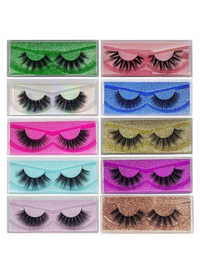 mikiwi Eyelashes Mikiwi 10 Pack Lahes, 12-20Mm Wholesale 5D Fake Mink Lashes, Fuffy Natural Volume Eye Lashes, Individual Package Faux Mink Eyelashes - Image 1