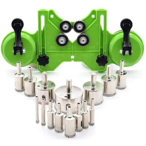 Jamiikury Diamond Glass Hole Saw Drill Bit Kit with Guide Jig Fixture, Suitable for Ceramic, Glass, Tile, Porcelain, Marble (6mm-50mm) - Image 1