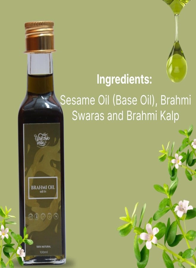 Vriksha Veda Brahmi Oil for Hair Growth I Ayurvedic Hair Oil for Nourishment and Hairfall Reduction I 100ml - Image 3