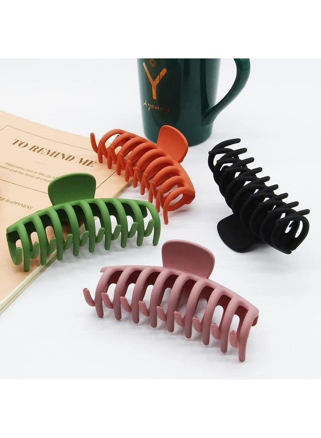 Fameza FAMEZA 4 PCS Hair Claw Clips - 4 Pack Hair Clips Set Acrylic Nonslip Hold Hair Jaw Clips Non Slip Clips Headwear for Women Girls Thick Hair Hair Accessories 4 Colors Available(MULTICOLOR) - Image 5
