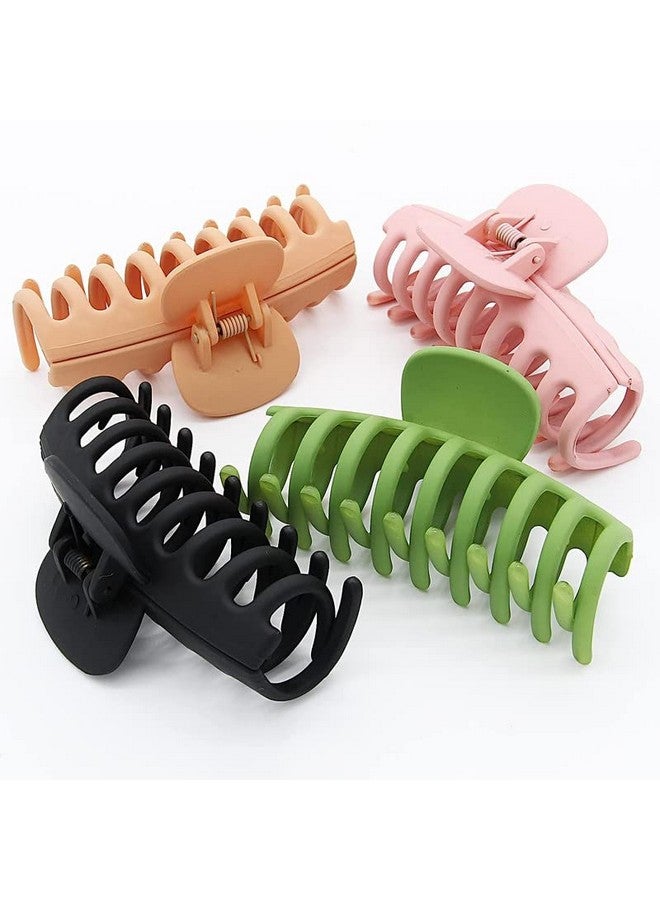 Fameza FAMEZA 4 PCS Hair Claw Clips - 4 Pack Hair Clips Set Acrylic Nonslip Hold Hair Jaw Clips Non Slip Clips Headwear for Women Girls Thick Hair Hair Accessories 4 Colors Available(MULTICOLOR) - Image 2
