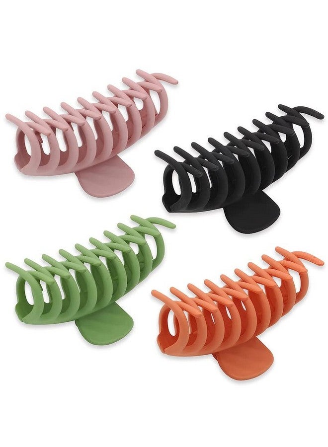 Fameza FAMEZA 4 PCS Hair Claw Clips - 4 Pack Hair Clips Set Acrylic Nonslip Hold Hair Jaw Clips Non Slip Clips Headwear for Women Girls Thick Hair Hair Accessories 4 Colors Available(MULTICOLOR) - Image 1
