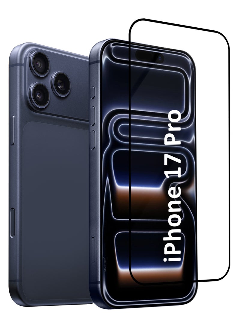 کاتانس واقي شاشة لهاتف iPhone 17 Pro - تغطية كاملة ثلاثية الأبعاد من الزجاج المقوى 9H بدون فقاعات تركيب عالي الحماية مقاوم للخدش - Image 2