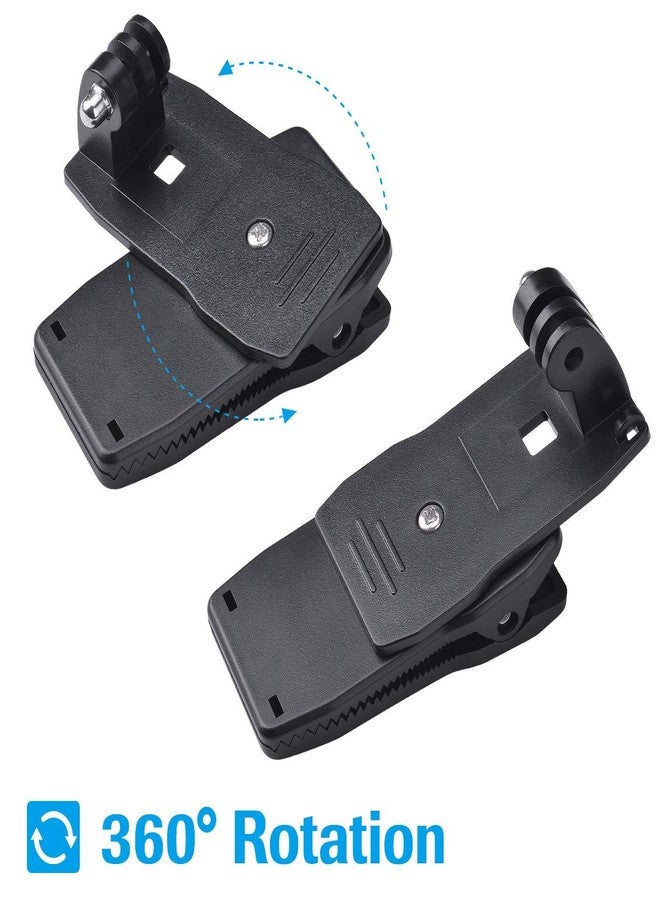 OAHU® Anti-Slide 360° Rotary Backpack Mount, Quick Release Clamp Stand Hat Clip Mount for GoPro Hero 4 5 6 7 8 Black Hero 2018 - Image 2
