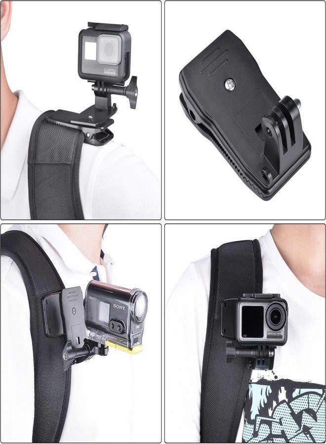 OAHU® Anti-Slide 360° Rotary Backpack Mount, Quick Release Clamp Stand Hat Clip Mount for GoPro Hero 4 5 6 7 8 Black Hero 2018 - Image 4