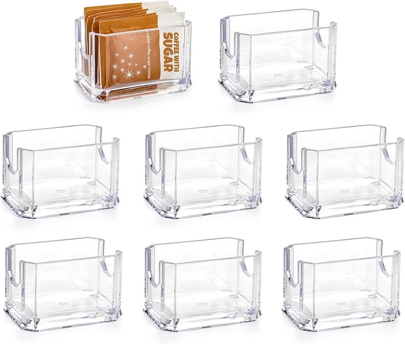 Dicunoy Set of 8 Clear Acrylic Sugar Packet Holders for Coffee Bar and Tea Bag Organizer - Image 1