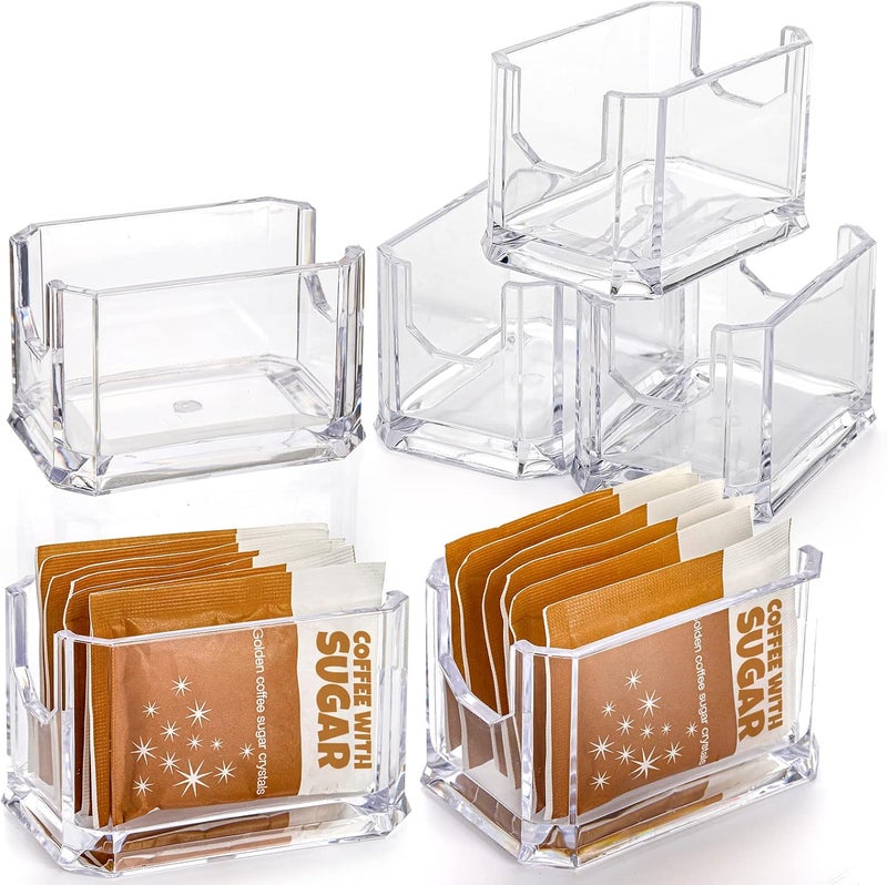 Dicunoy Set of 8 Clear Acrylic Sugar Packet Holders for Coffee Bar and Tea Bag Organizer - Image 5
