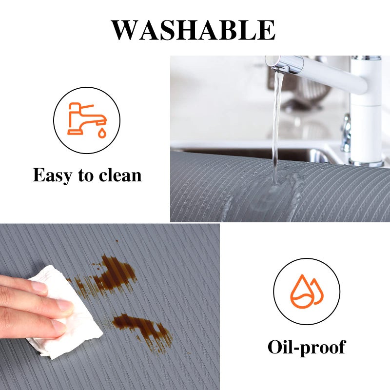 Mcrbeay Shelf Liners for Kitchen Cabinets, Non-Adhesive Drawer Liner, 17.5 Inch x 10Ft(120 Inch), Non-Slip, Strong Durable, Waterproof for Kitchen Cabinet Liner, Shelves, Storage, Desks, Dark Gray - Image 4