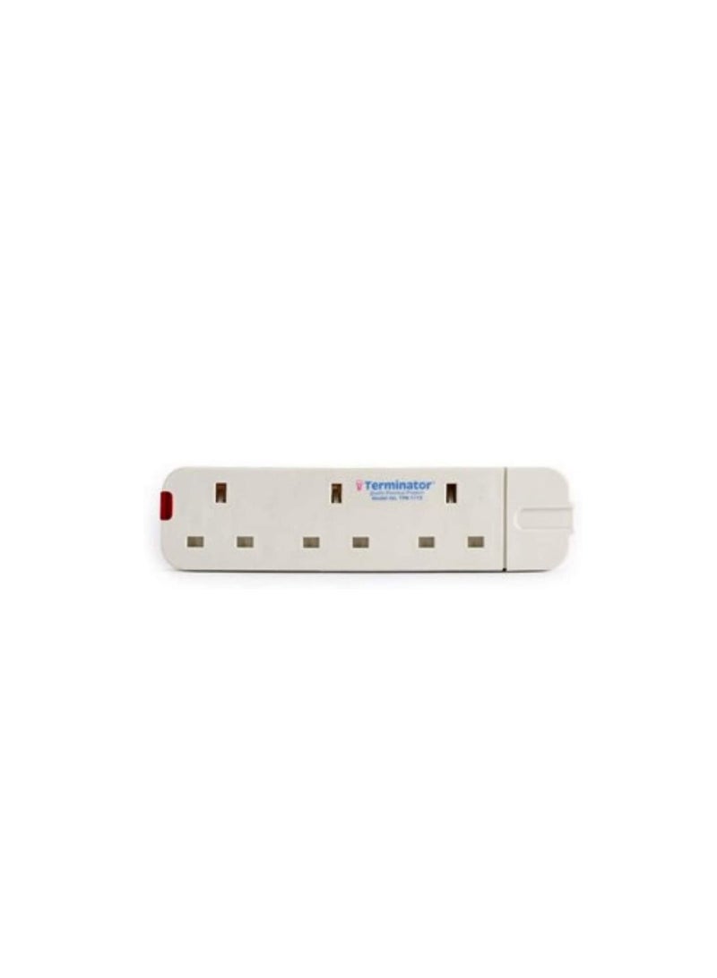 Terminator Rewirable Strip 3G/13A/UK Socket TPB 1113 Terminator, White, 3 Way UK  - Image 1