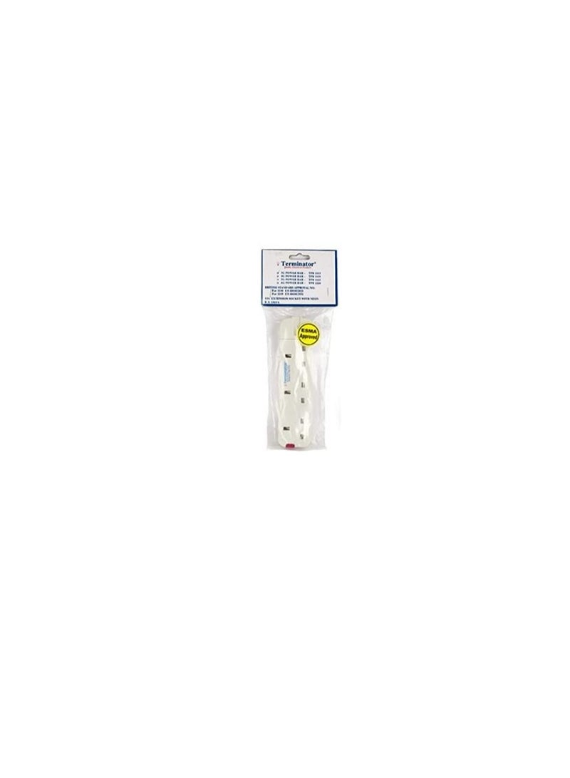 Terminator Rewirable Strip 3G/13A/UK Socket TPB 1113 Terminator, White, 3 Way UK  - Image 3