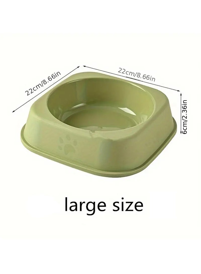 Plastic Cat Food Bowl - Anti-Tip Cat Meal Plate with Cool Colors, Water & Rice Basin for Pets Medium - Image 3