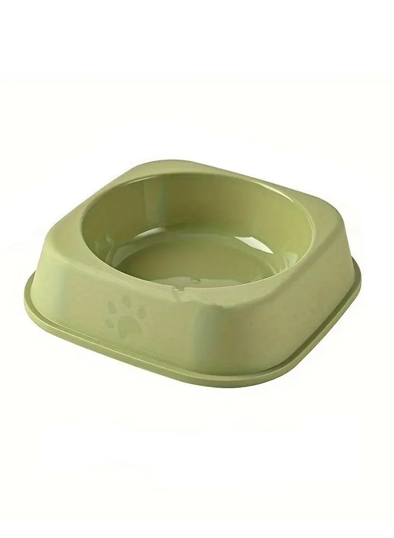 Plastic Cat Food Bowl - Anti-Tip Cat Meal Plate with Cool Colors, Water & Rice Basin for Pets Medium - Image 1