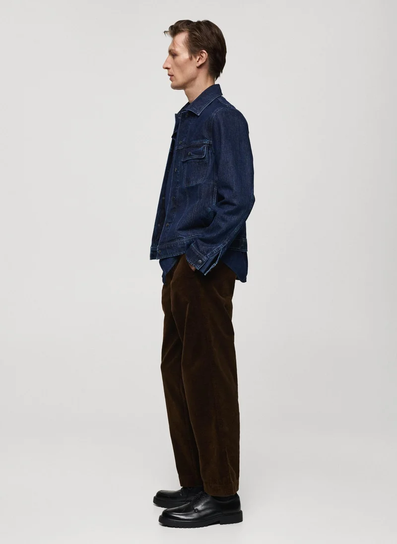 Mango Man Corduroy Straight Fit Pants