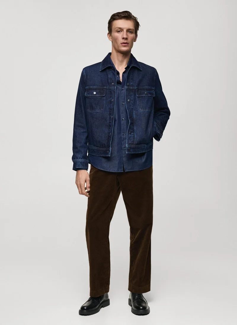 Mango Man Corduroy Straight Fit Pants