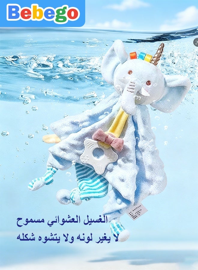 BEBEGO Cute Elephant Soft Baby Drool Towel - Pastel Pink with Colorful Ribbon, Perfect for 0-3 Year Olds - Ideal Gift for Birthdays, Eid al-Fitr, Eid al-Adha, Dubai Shopping Festival, New Year | Newborn Essential | Playful Design | Soft Texture - Image 2