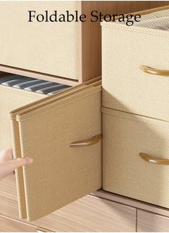 DUNISO 6pcs Wardrobe Clothes Organizer Foldable Closet Storage Organizer for Clothes Jeans Washable Closet Storage Boxes with Carrying Handles Cube Storage Bin for Home Bedroom Office  - Image 2