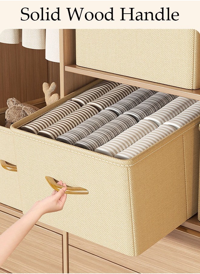 DUNISO - 6pcs Wardrobe Clothes Organizer Foldable Closet Storage Organizer for Clothes Jeans Washable Closet Storage Boxes with Carrying Handles Cube Storage Bin for Home Bedroom Office - Image 1
