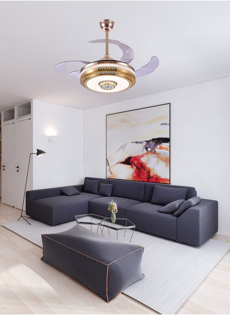 MODI - MODI 220V LED ceiling light with fan 36W 3 color change with remote control - Image 1