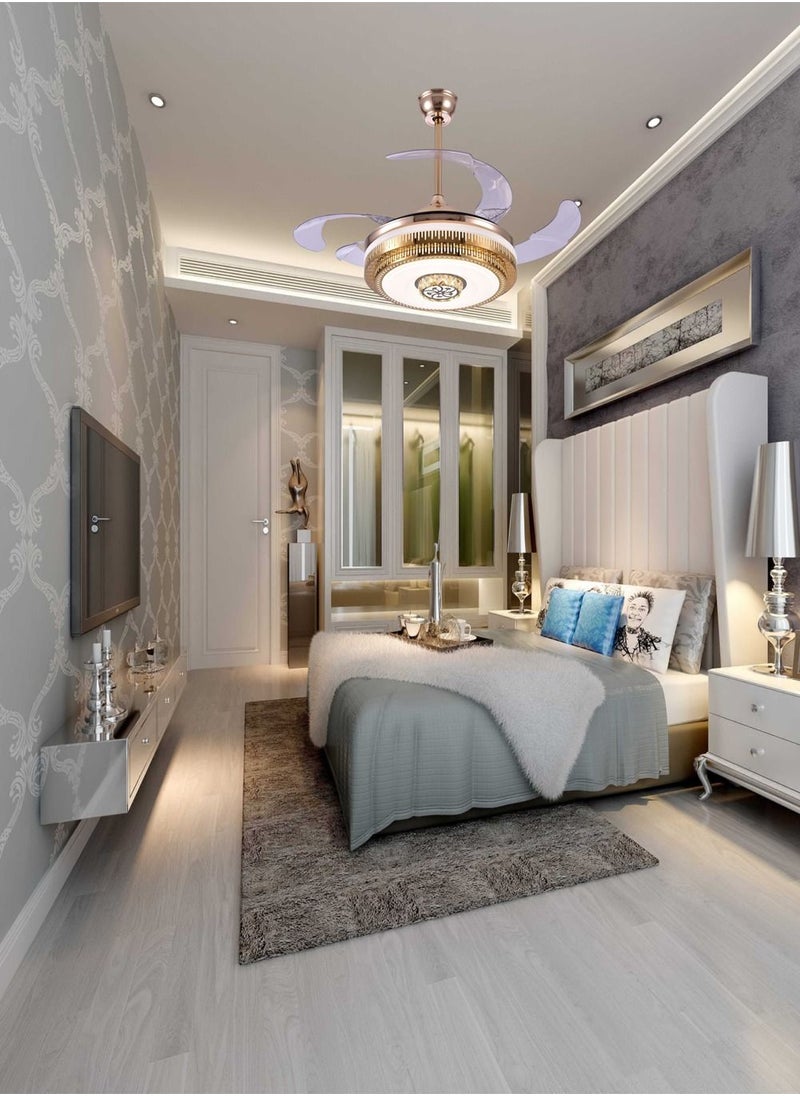 MODI - MODI 220V LED ceiling light with fan 36W 3 color change with remote control - Image 1