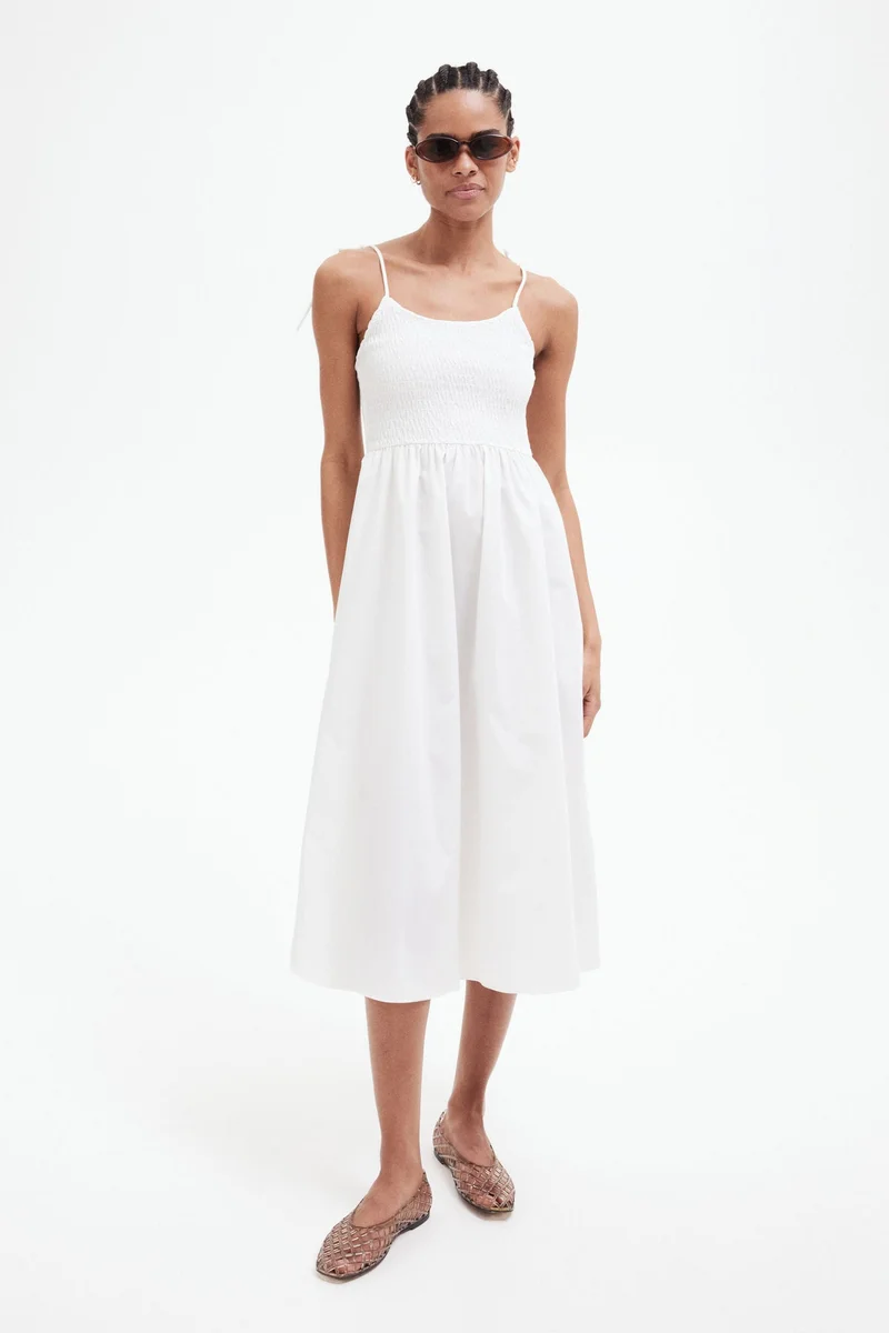 H&M Tie-strap smocked dress