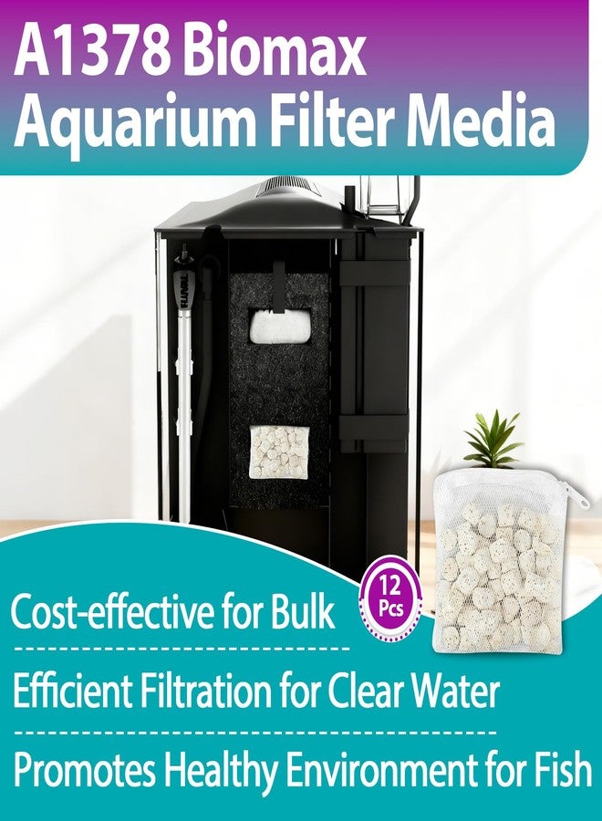 Joworthy 12 Pcs A1378 Aquarium Filter Media Compatible with Fluval Spec, Evo & Flex Desktop Aquariums, 2.1Oz Bio Ceramic Rings Filter Media, Placed in Filter Foam Block, Easy to Replace - Image 2