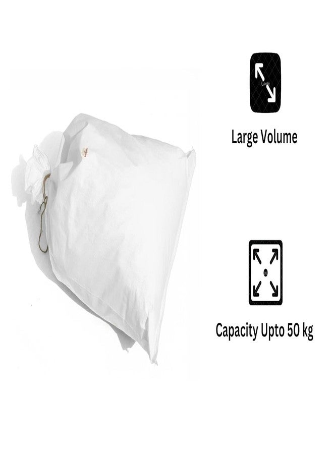 SECUREMENT Large HDPE White Storage Bags, 50 kg Capacity, Multipurpose Transport Bags (61 x 91 cm (24x36 Inches)) - Pack of 5 Bora bags - Image 3