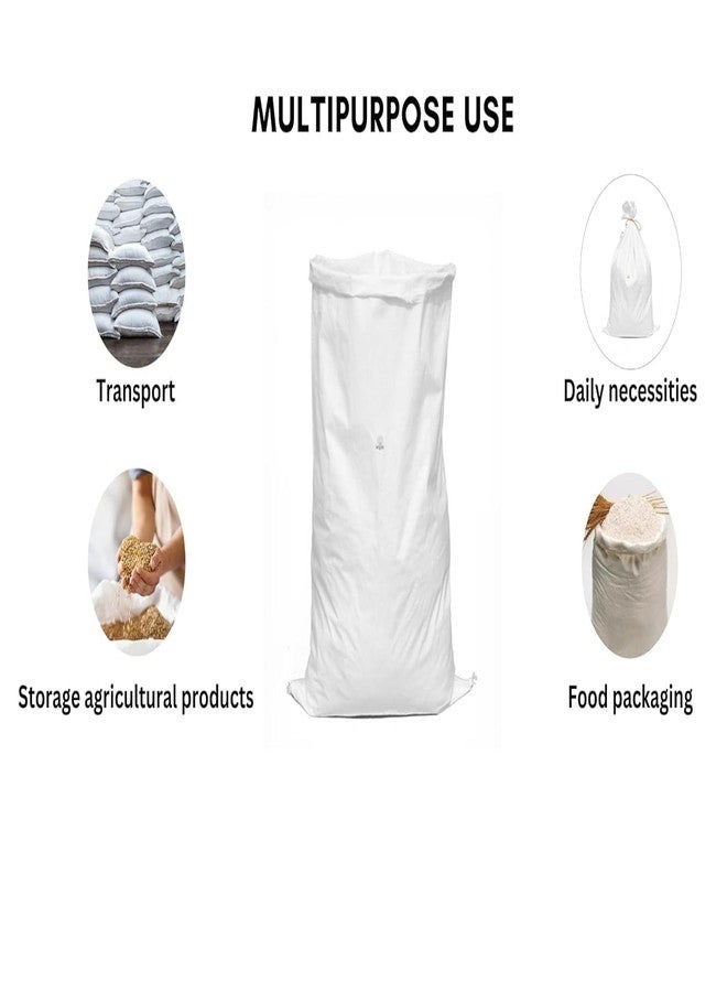SECUREMENT Large HDPE White Storage Bags, 50 kg Capacity, Multipurpose Transport Bags (61 x 91 cm (24x36 Inches)) - Pack of 5 Bora bags - Image 4