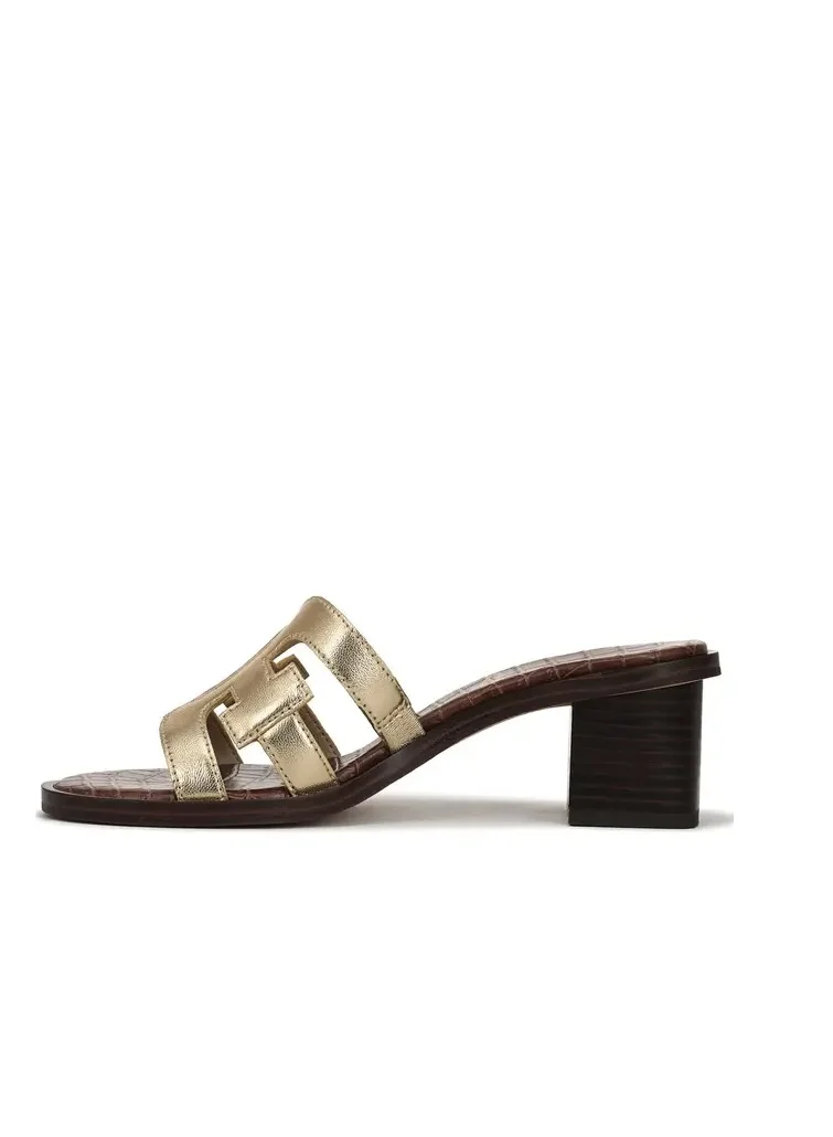 Sam Edelman AMBER GOLD LEATHER Tasha Block Heel Sandal for Women | Best Price UAE