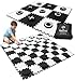 Swooc Games  2in1 Premium Giant Checkers  Tic Tac Toe Game 4ft x 4ft  100 High Density EVA Foam Mat  Pieces  Extra Large Checkers Set with Jumbo Checkerboard and Yard Size Tic Tac Toss - Image 2