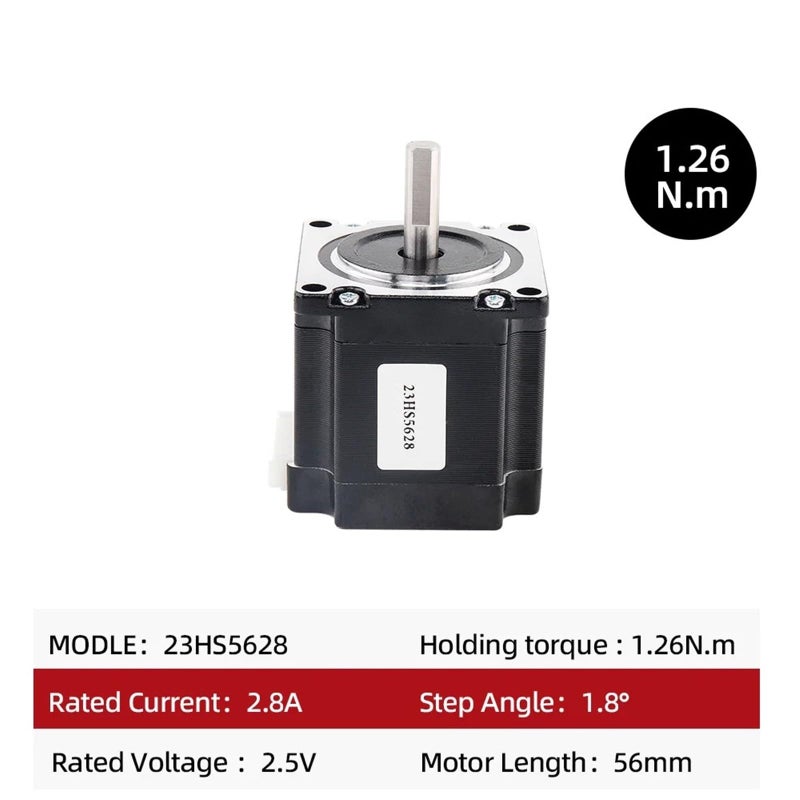محرك خطوي Nema23 57 2.8A 4 أسلاك عمود 6.35 ملم لقطع البلازما باستخدام التحكم الرقمي - Image 5