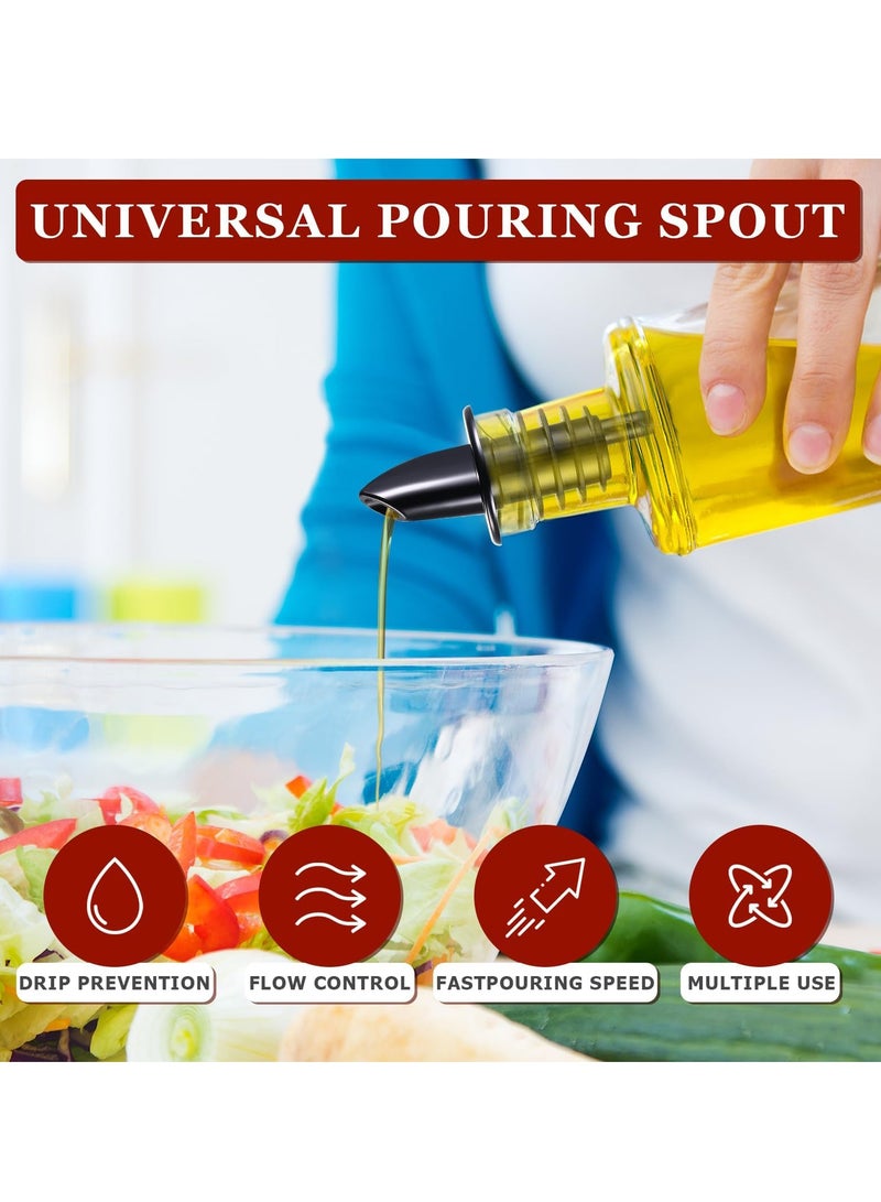 SOLARAE Liquor Pour Spout Adapter Water Bottle 12pcs Oil Topper Pourer Spouts for Bottles Syrup Bottle Pour Spouts Bartender Accessories Stainless Steel Bar Pouring Glass Bottle Spouts for Liquor Bottles - Image 2