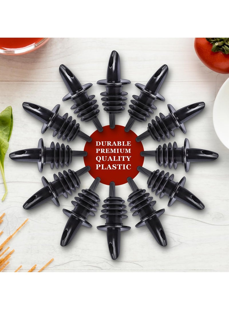 SOLARAE Liquor Pour Spout Adapter Water Bottle 12pcs Oil Topper Pourer Spouts for Bottles Syrup Bottle Pour Spouts Bartender Accessories Stainless Steel Bar Pouring Glass Bottle Spouts for Liquor Bottles - Image 3