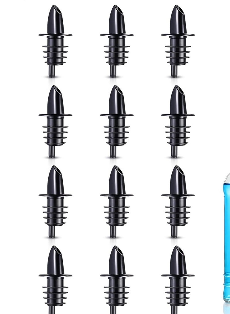 SOLARAE Liquor Pour Spout Adapter Water Bottle 12pcs Oil Topper Pourer Spouts for Bottles Syrup Bottle Pour Spouts Bartender Accessories Stainless Steel Bar Pouring Glass Bottle Spouts for Liquor Bottles - Image 1