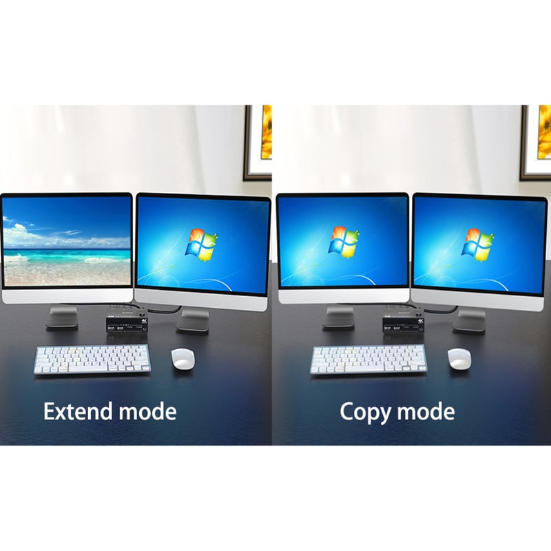 مفتاح KVM متوافق مع شاشتَيْن مزدوجتين DP/HDMI يدعم 4K@60Hz - Image 5